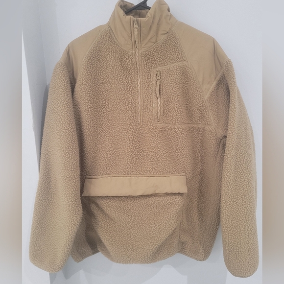 Oak And Fort Tan Sherpa Pullover- Oversized Small - Picture 1 of 4